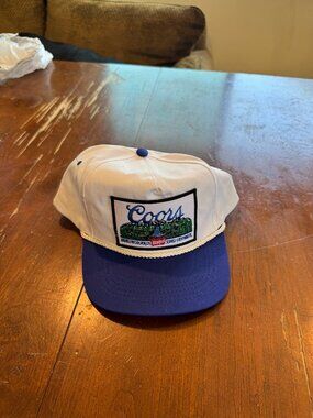 Coors Banquet Rope Snapback, White and Royal Blue